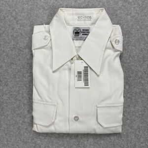 Defense Logistics Agency Shirt Mens 16C-34/35 White Epaulettes Military Uniform